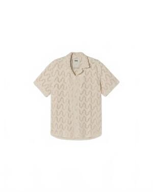 NEW OAS men's atlas cuba crochet shirt in unbleached